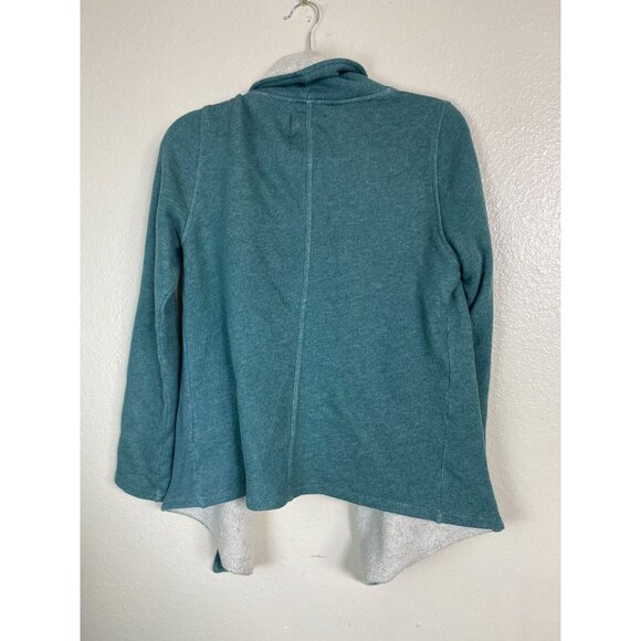 Pact Organic Cotton Women Open Front Cardigan Size Small Green Terry Sustainable - Picture 2 of 16